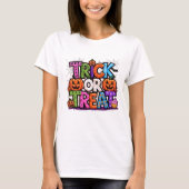 Trick or treat Kleurrijk Schattige Halloween T-shi T-shirt (Voorkant)