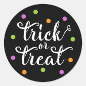 Trick or treat Kleurrijke Confetti Halloween Ronde Sticker (Voorkant)