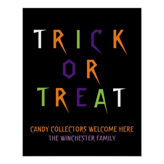 Trick or treat kleurrijke grappige spookachtige aa perfect poster (Voorkant)