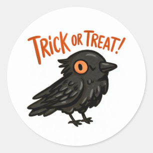 Trick or Treat! - Kraai 2 Ronde Sticker