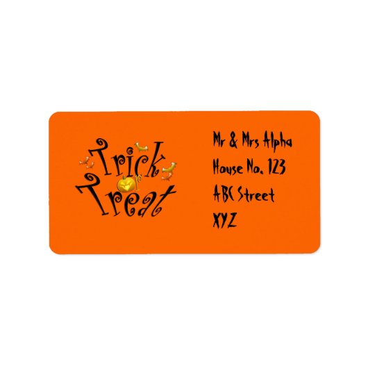 Trick or treat Label (Voorkant)