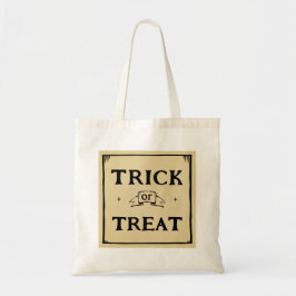 trick or treat  label tote bag
