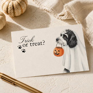 Trick or Treat Labradoodle Hond Halloween Notitiekaartje