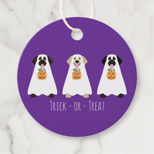 Trick or treat Labrador Retriever Spookhonden Bedankjes Labels (Voorkant)