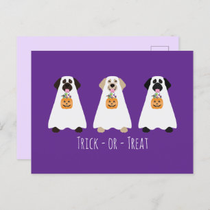 Trick or treat Labrador Retriever Spookhonden Briefkaart