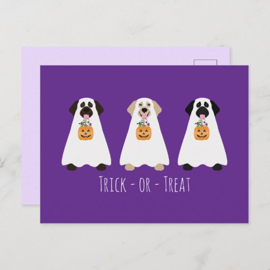 Trick or treat Labrador Retriever Spookhonden Briefkaart (Voorkant / Achterkant)
