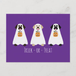 Trick or treat Labrador Retriever Spookhonden Briefkaart