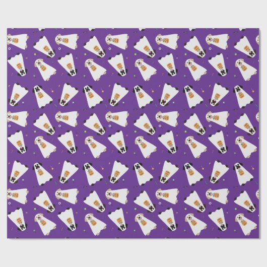 Trick or treat Labrador Retriever Spookhonden Cadeaupapier (Vlak)