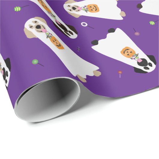 Trick or treat Labrador Retriever Spookhonden Cadeaupapier (Rol Hoek)