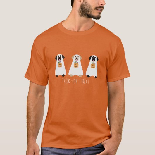 Trick or treat Labrador Retriever Spookhonden T-shirt (Voorkant)