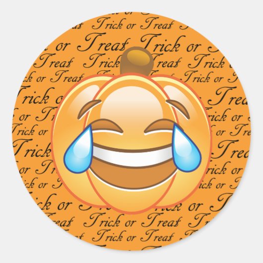 Trick or treat lachen pompoen emoji Sticker (Voorkant)