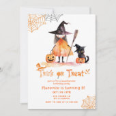 Trick or treat leuk Spooktacular verjaardagsfeestj Kaart (Voorkant)