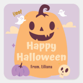 Trick or treat Leuke Halloween Feestuitnodigingen Vierkante Sticker