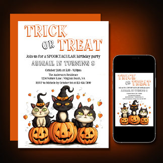 Trick or treat Leuke Halloween Katten Verjaardag Kaart