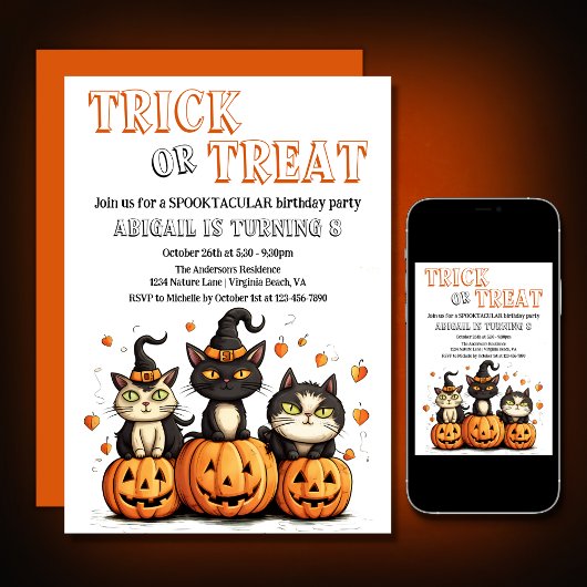 Trick or treat Leuke Halloween Katten Verjaardag Kaart