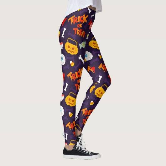 Trick or treat Leuke Halloween Pompoen Monsters Leggings (Rechts)