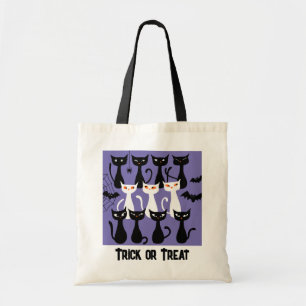 Trick or treat leuke spookachtige zwarte Halloween Tote Bag