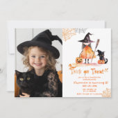 Trick or treat leuke Spooktacular verjaardagsfoto Kaart (Voorkant)