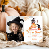 Trick or treat leuke Spooktacular verjaardagsfoto Kaart