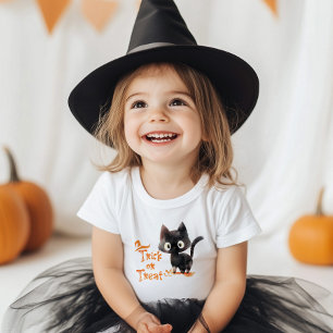 Trick or treat leuke zwarte kat Halloween feest Kinder Shirts
