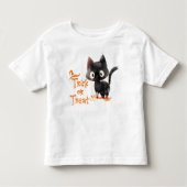 Trick or treat leuke zwarte kat Halloween feest Kinder Shirts (Voorkant)