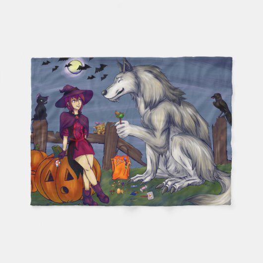 Trick or Treat-maatjes Fleece Deken (Voorkant (Horizontaal))