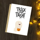 Trick Or Treat Malse Halloween Geest Pompoen Feestdagenkaart