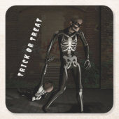 Trick or Treat. Man dressed as skeleton Kartonnen Onderzetters (Voorkant)
