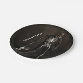 Trick or Treat. Man dressed as skeleton Papieren Bordje (Gekanteld)