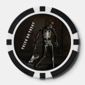 Trick or Treat. Man dressed as skeleton Poker Chips (Voorkant)
