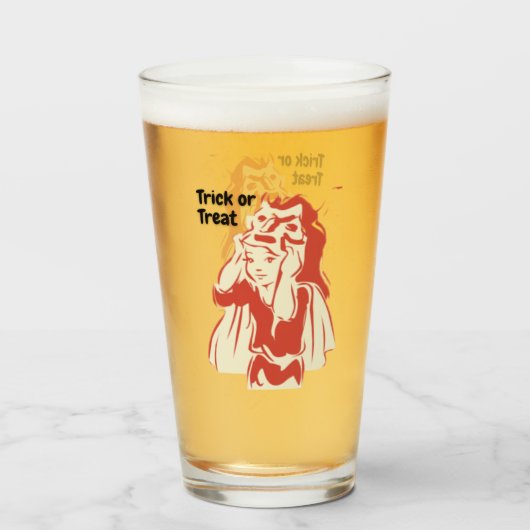 Trick or Treat Meisje Glas (Voorkant gevuld)