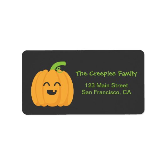 Trick or treat met Cute Pumpkin voor Halloween Etiket (Voorkant)