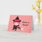 Trick or treat met de Gelukkige Heks van het Kaart (Gele Bloem)