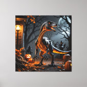 Trick or treat met een velociraptor canvas afdruk (Voorkant)