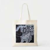 trick or treat met handhaastige heks tote bag (Voorkant)