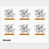 Trick or treat met handschrift vierkante sticker (Vel)