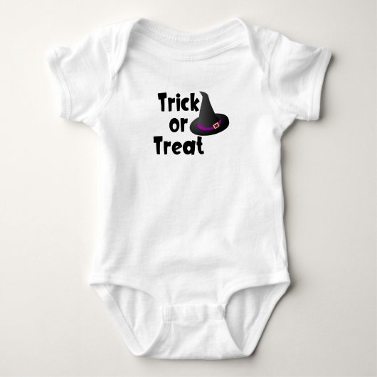 Trick or treat (met heksen pet) romper (Voorkant)