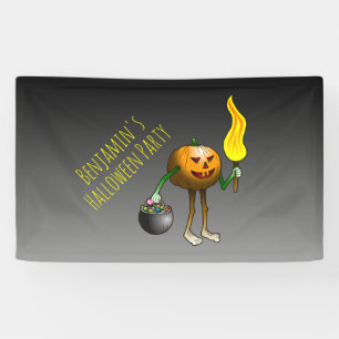 Trick or treat met Jack O' Lantern Spandoek
