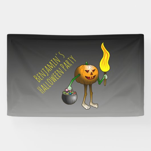 Trick or treat met Jack O' Lantern Spandoek (Horizontaal)