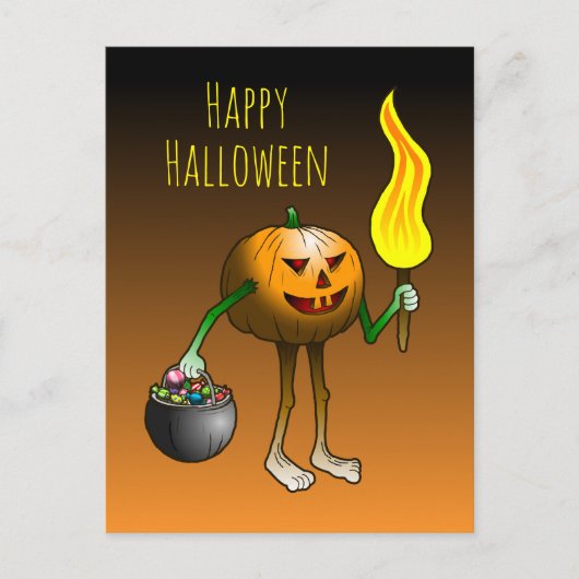 Trick or treat met Jack O'lantern Briefkaart (Voorkant)