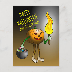 Trick or Treat met Jack O'lantern Feestdagenkaart