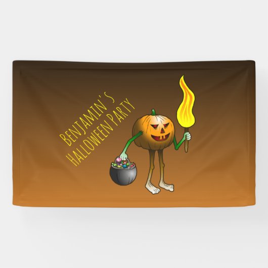 Trick or treat met Jack O'lantern Spandoek (Horizontaal)