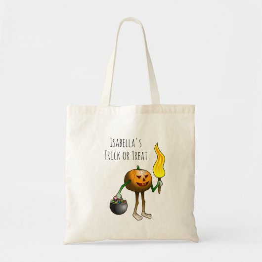 Trick or treat met Jack O'lantern Tote Bag (Voorkant)