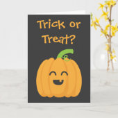 Trick or treat met Leuke Pompoen, Gelukkig Kaart (Gele Bloem)