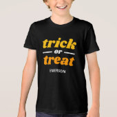 Trick or treat met monogram Halloween Tri-Blend Shirt (Voorkant)