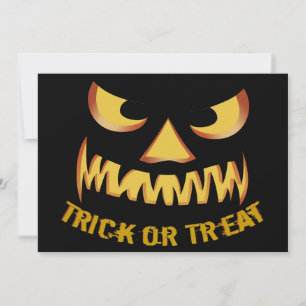 Trick or Treat met pompoen gezicht Kaart