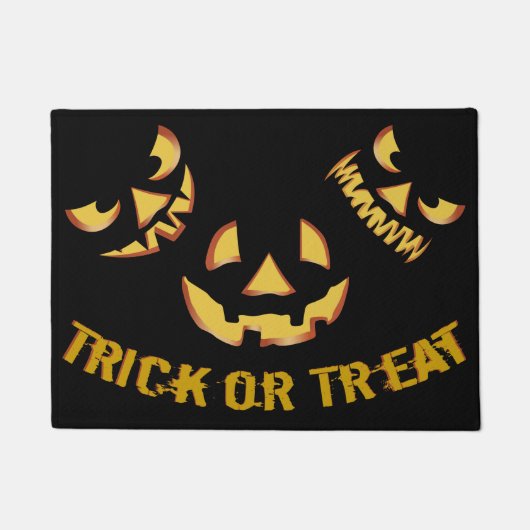 Trick or Treat met Pompoengezicht Deurmat (Voorkant)