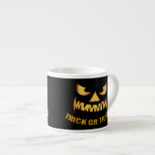 Trick or Treat met Pompoengezicht Espresso Kop (Voorkant rechts)