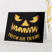 Trick or Treat met Pompoengezicht Kaart (Gele Bloem)