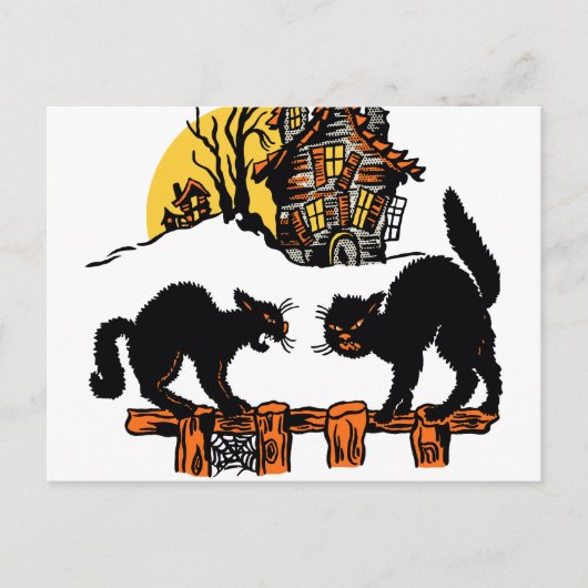  Trick or treat met zwarte katten Briefkaart (Voorkant)